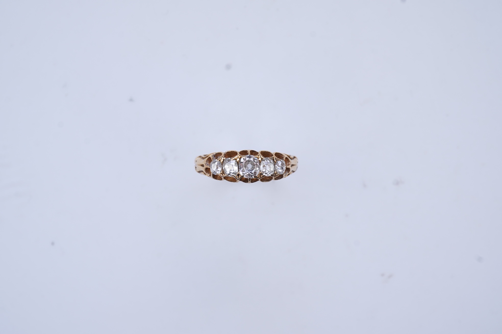 A five-stone diamond ring, late 19th century